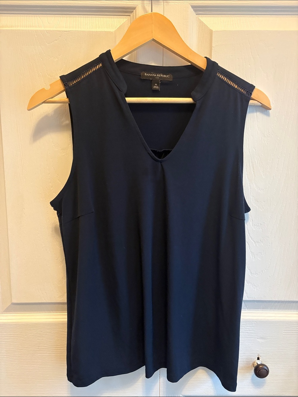 Banana Republic Midnight Navy Sleeveless V-Neck Tank